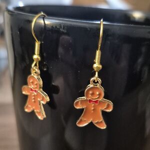 ♡ 3/$16 ♡ Gold Gingerbread Man Earrings